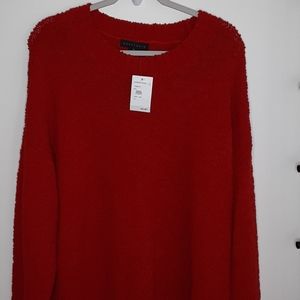 NWT Sanctuary Red Scoop Neck Sweater 2X